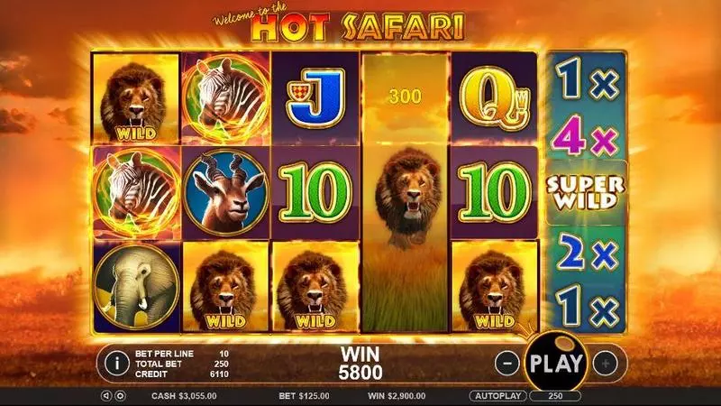 Hot Safari Slots made by Topgame - Main Screen Reels