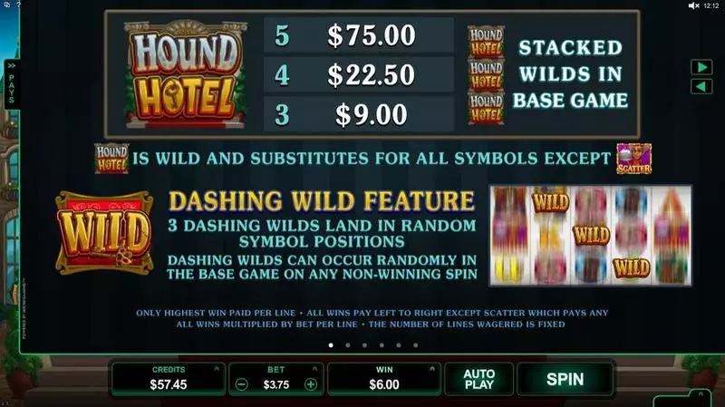 Hound Hotel Slots made by Microgaming - Info and Rules