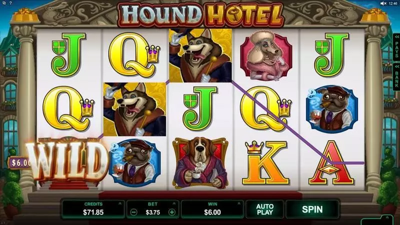 Hound Hotel Slots made by Microgaming - Main Screen Reels