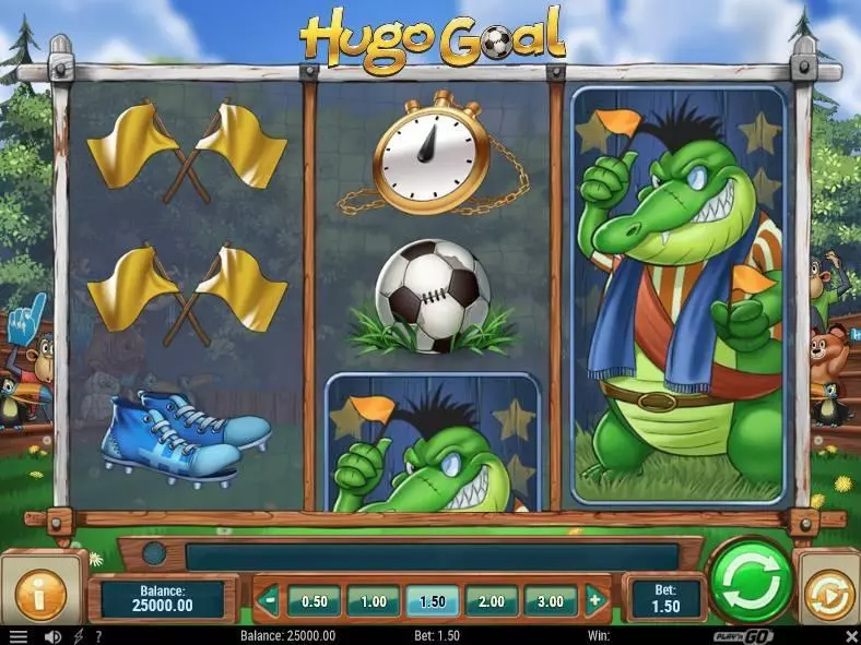 Hugo Goal Slots made by Play'n GO - Main Screen Reels