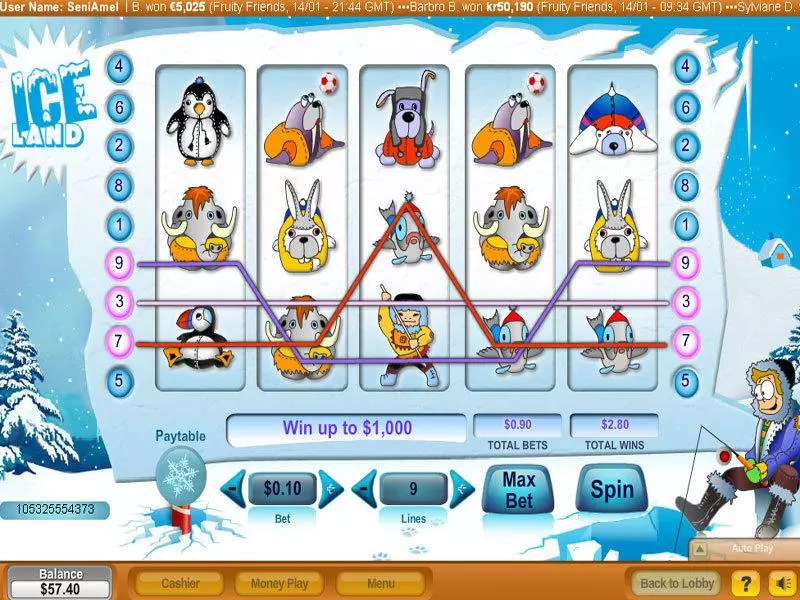 Ice Land Slots made by NeoGames - Main Screen Reels