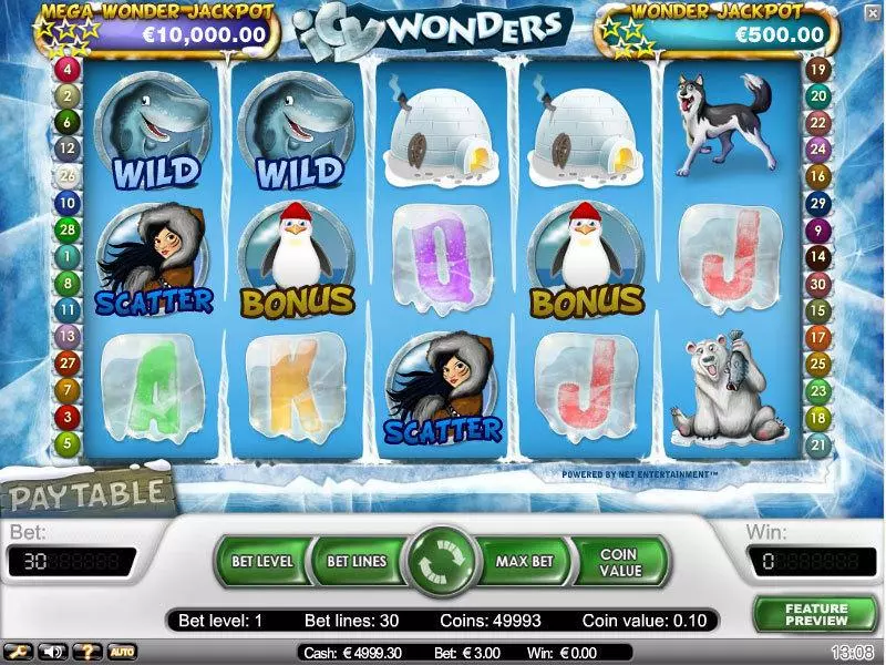 Icy Wonders Slots made by NetEnt - Main Screen Reels