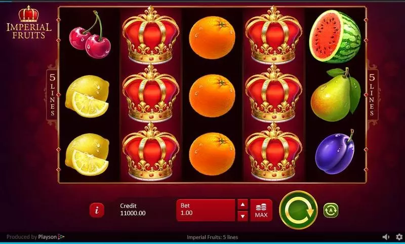 Imperial Fruits Slots made by Playson - Main Screen Reels