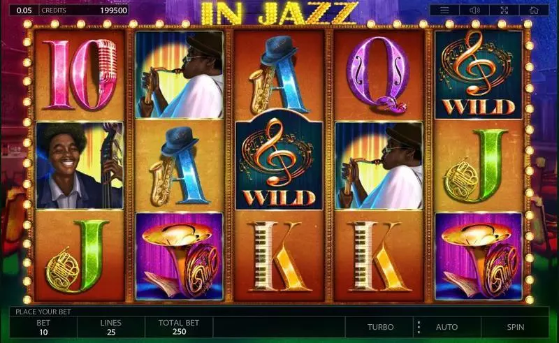 In Jazz Slots made by Endorphina - Main Screen Reels