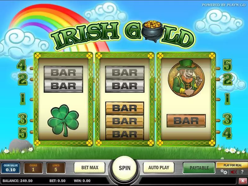 Irish Gold Slots made by Play'n GO - Main Screen Reels