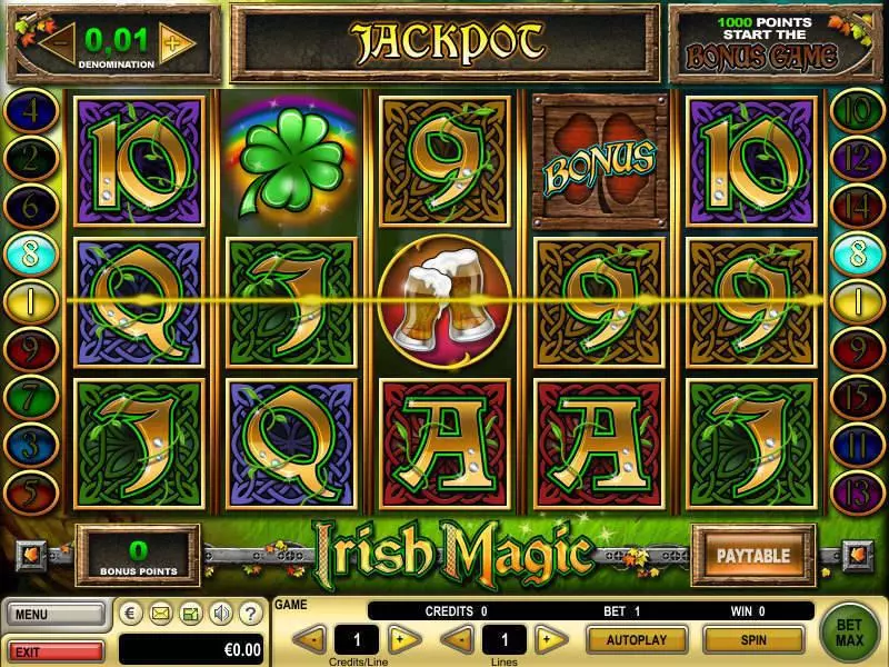 Irish Magic Slots made by GTECH - Main Screen Reels