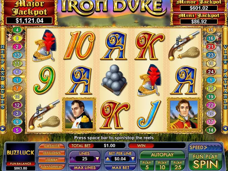 Iron Duke Slots made by NuWorks - Main Screen Reels