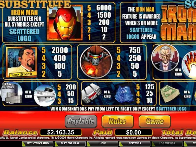 Iron Man Slots made by CryptoLogic - Info and Rules