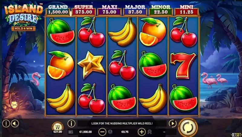 Island Desire - Hold & Win Slots made by BetSoft - Main Screen Reels