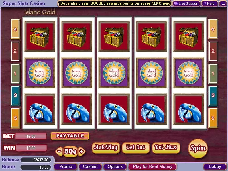 Island Gold Slots made by Vegas Technology - Main Screen Reels