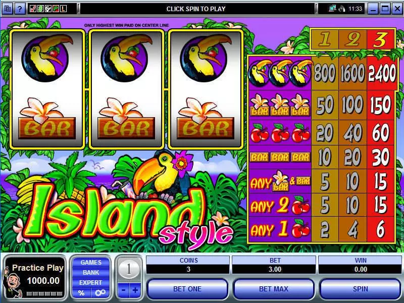 Island Style Slots made by Microgaming - Main Screen Reels