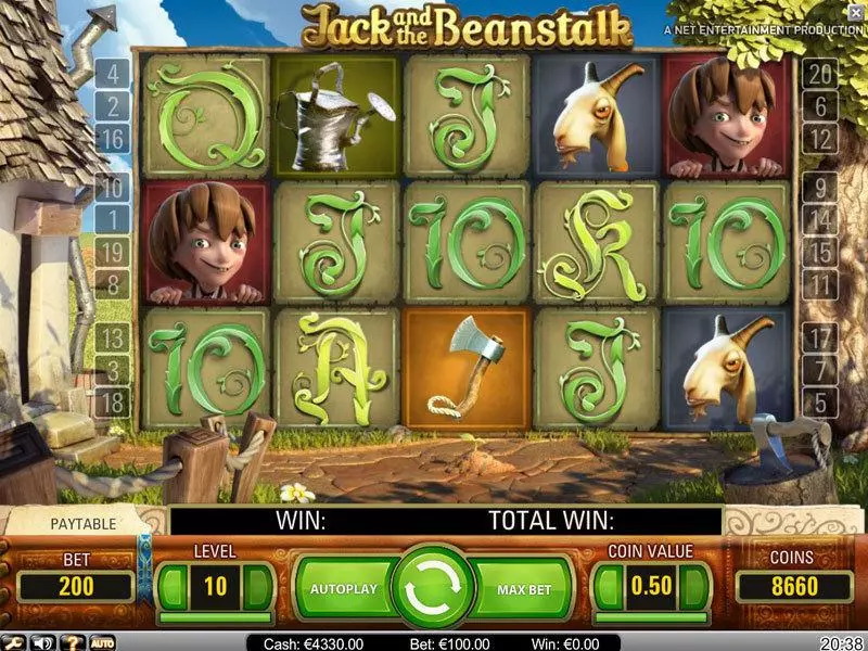 Jack and the Beanstalk Slots made by NetEnt - Main Screen Reels