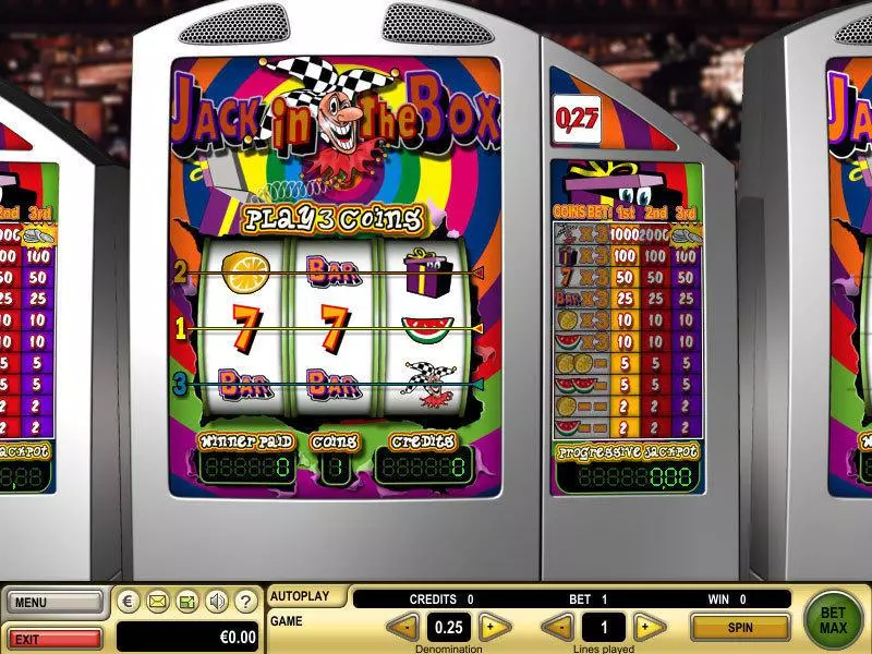 Jack in the Box Slots made by GTECH - Main Screen Reels