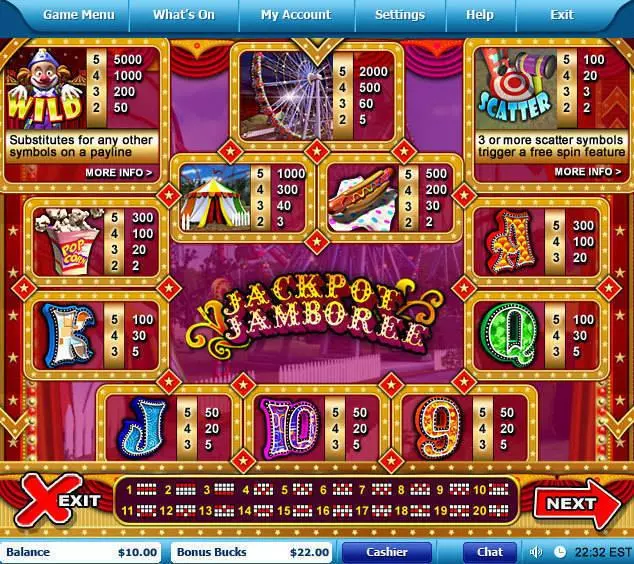 Jackpot Jamboree Slots made by Leap Frog - Info and Rules