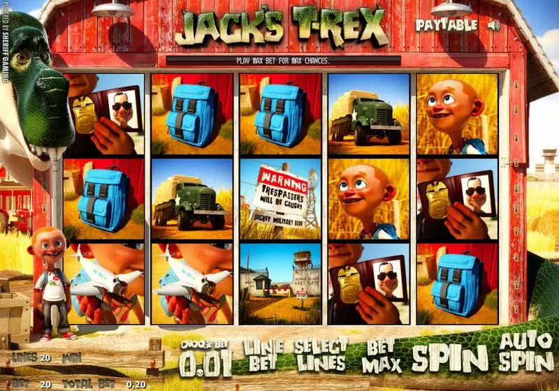 Jack's T-Rex Slots made by Sheriff Gaming - Info and Rules