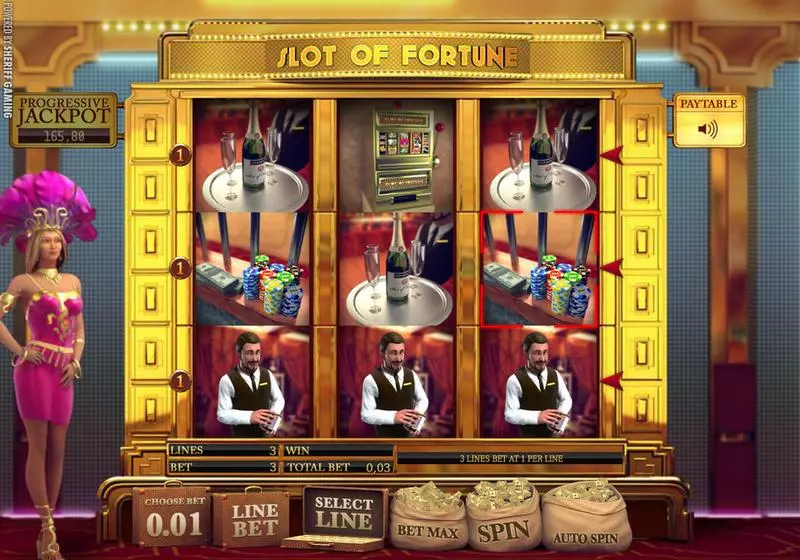 Jack's T-Rex Slots made by Sheriff Gaming - Main Screen Reels