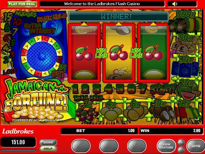 Jamaican a Fortune Slots made by Microgaming - Main Screen Reels