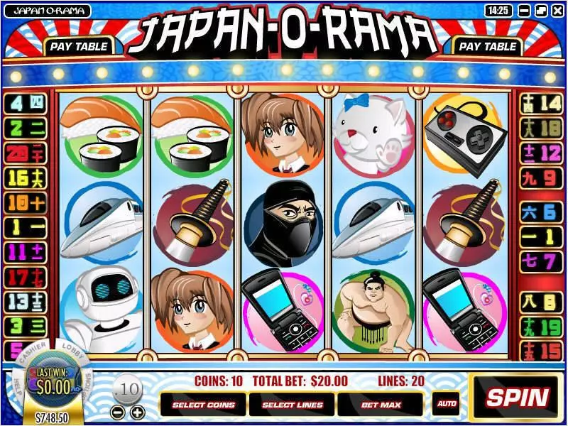 Japan-O-Rama Slots made by Rival - Main Screen Reels