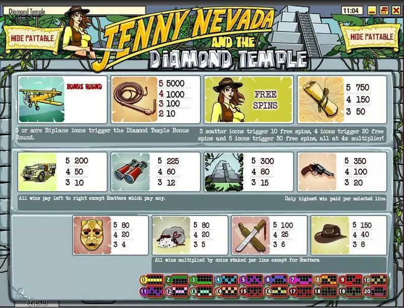 Jenny Nevada And The Diamond Temple Slots made by Rival - Info and Rules