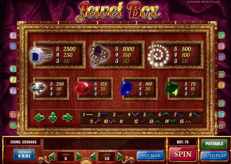 Jewel Box Slots made by Play'n GO - Info and Rules