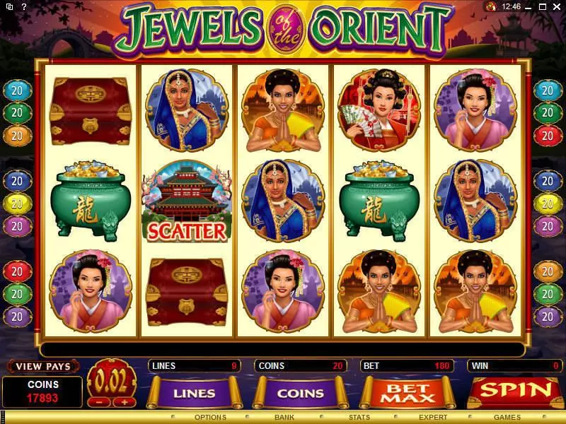 Jewels of the Orient Slots made by Microgaming - Main Screen Reels