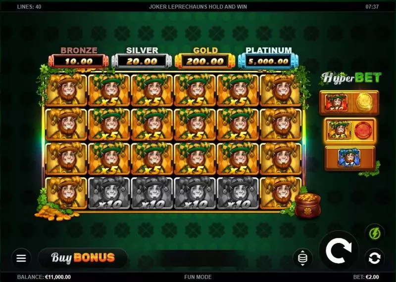 Joker Leprechauns Hold and Win Slots made by Kalamba Games - Main Screen Reels