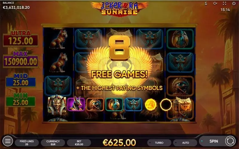 Joker Ra - Sunrise Slots made by Endorphina - Free Spins Feature
