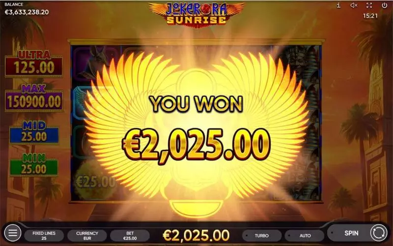 Joker Ra - Sunrise Slots made by Endorphina - Winning Screenshot