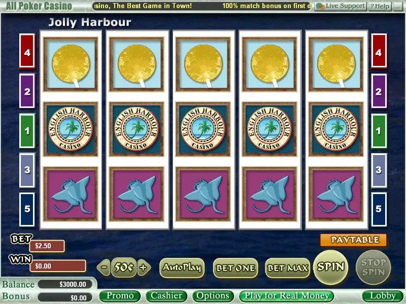Jolly Harbour Slots made by WGS Technology - Main Screen Reels