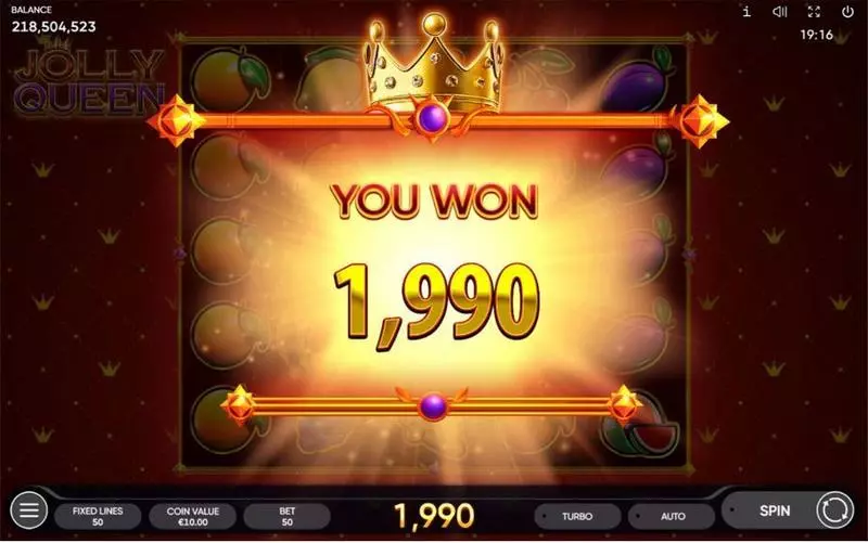Jolly Queen Slots made by Endorphina - Winning Screenshot