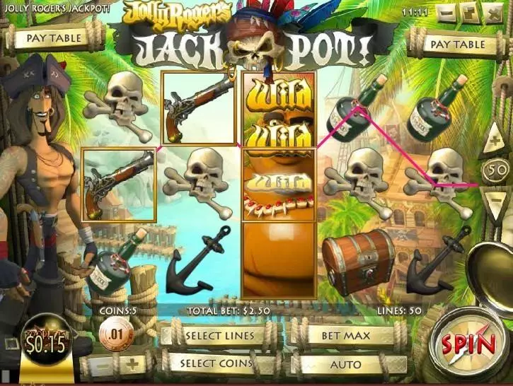 Jolly Roger Jackpot Slots made by Rival - Main Screen Reels