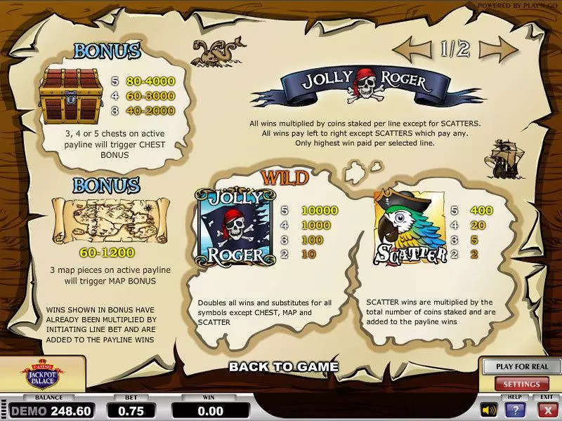 Jolly Roger Slots made by Play'n GO - Info and Rules