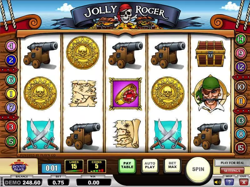 Jolly Roger Slots made by Play'n GO - Main Screen Reels