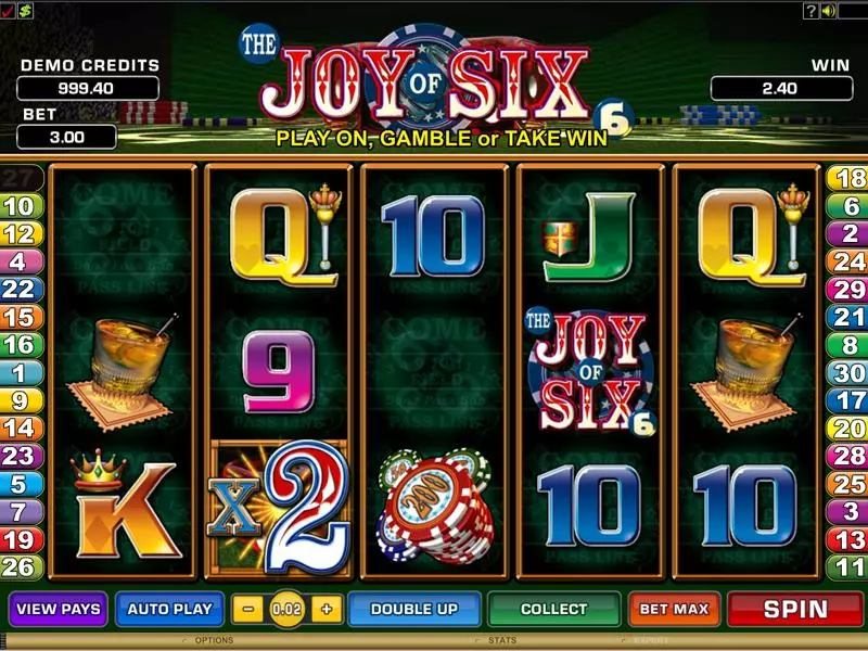 Joy of Six Slots made by Microgaming - Main Screen Reels