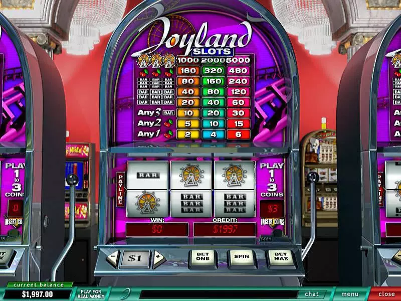 Joyland Slots made by PlayTech - Main Screen Reels