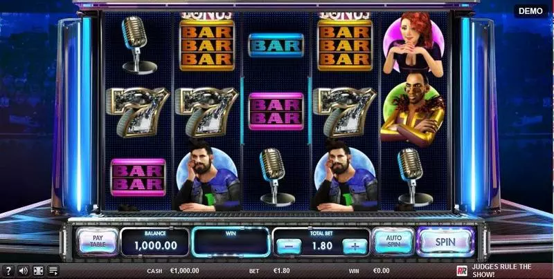 Judges rule the Show Slots made by Red Rake Gaming - Main Screen Reels