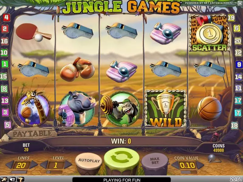 Jungle Games Slots made by NetEnt - Main Screen Reels