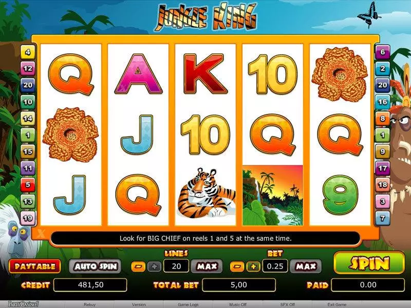 Jungle King Slots made by bwin.party - Main Screen Reels