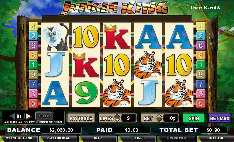 Jungle King Slots made by CryptoLogic - Main Screen Reels