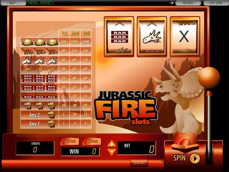 Jurassic Fire Slots made by DGS - Main Screen Reels
