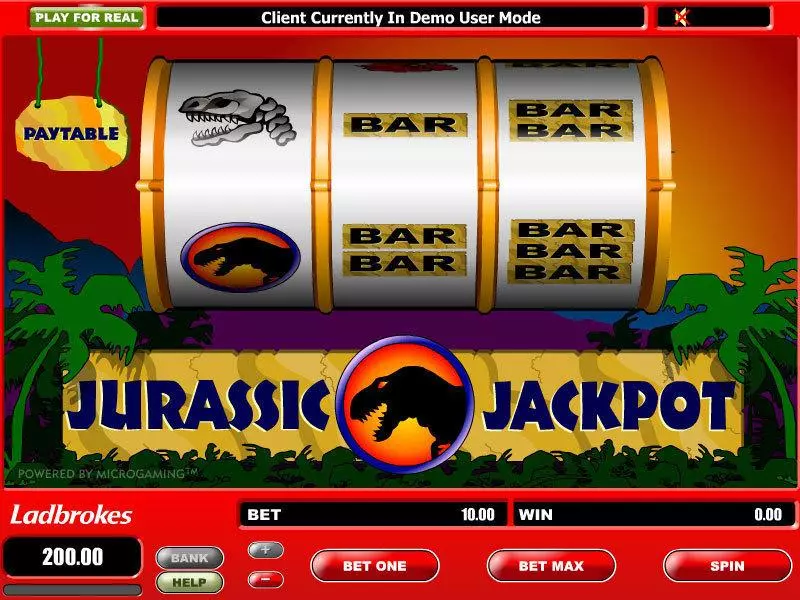 Jurassic Jackpot Big Reel Slots made by Microgaming - Main Screen Reels
