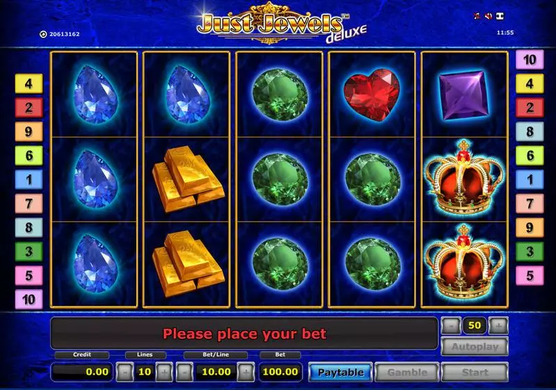 Just Jewels - Deluxe Slots made by Novomatic - Main Screen Reels