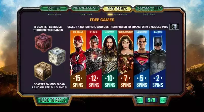 Justice League Slots made by PlayTech - Bonus 1