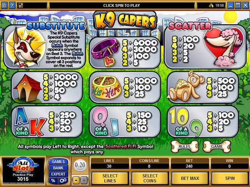 K9 Capers Slots made by Microgaming - Info and Rules