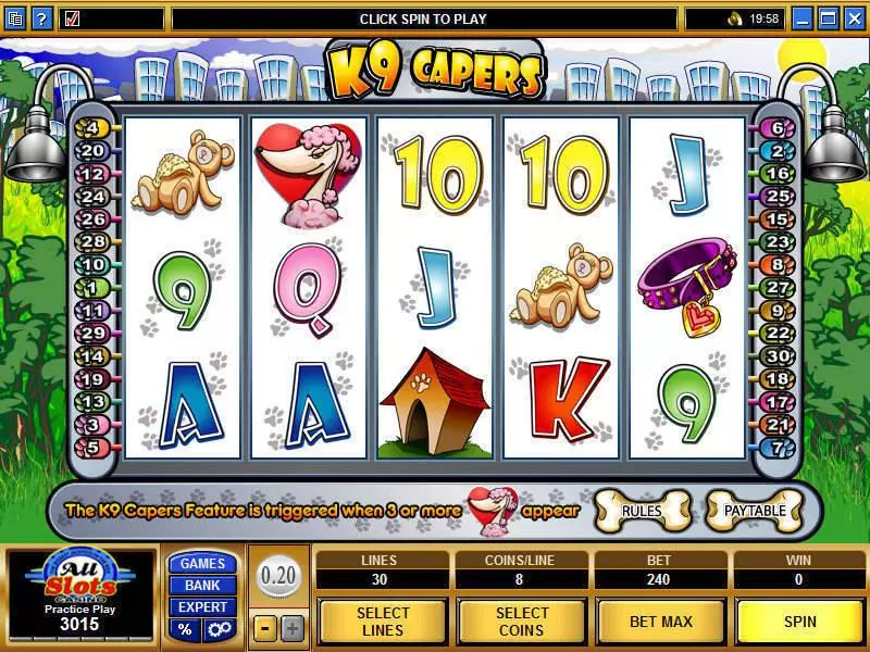 K9 Capers Slots made by Microgaming - Main Screen Reels
