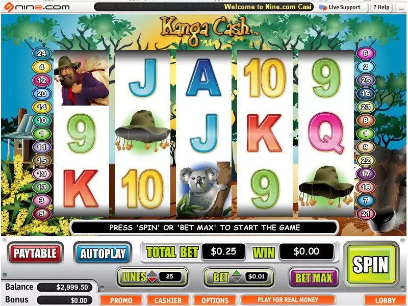 Kanga Cash Slots made by Vegas Technology - Main Screen Reels