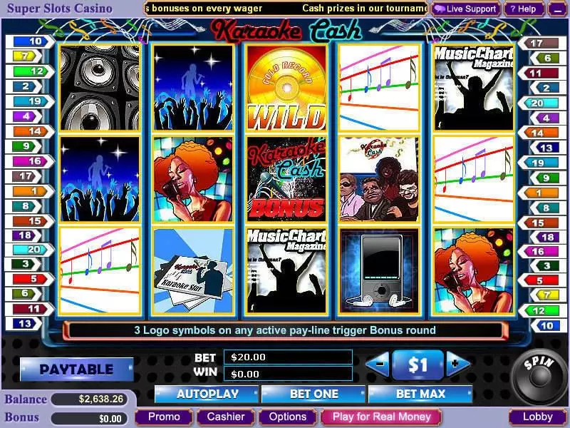 Karaoke Cash Slots made by WGS Technology - Main Screen Reels