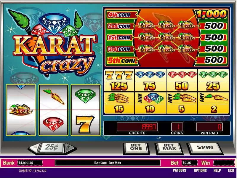 Karat Crazy Slots made by Parlay - Main Screen Reels