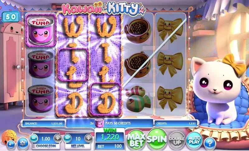 Kawaii Kitty Slots made by BetSoft - Introduction Screen