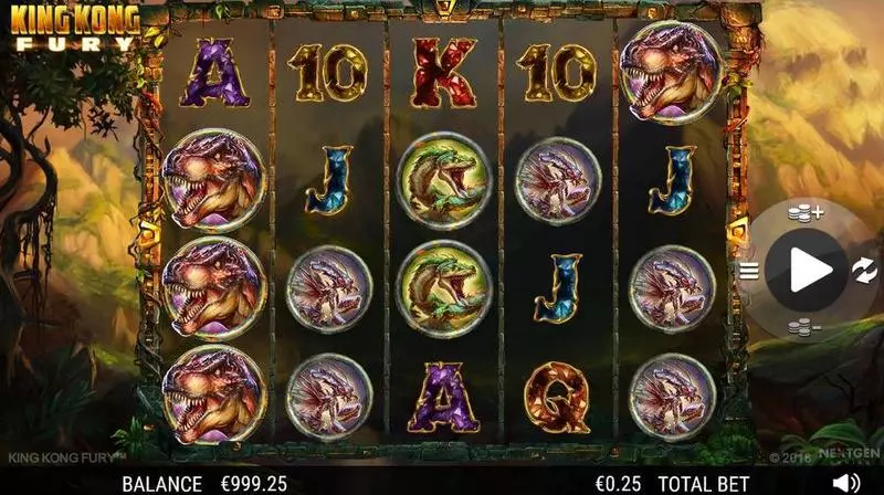 King Kong Fury  Slots made by NextGen Gaming - Main Screen Reels